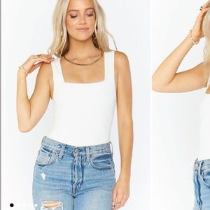 NWT Show Me Your MuMu Dory Bodysuit - Bone Stretch (M)